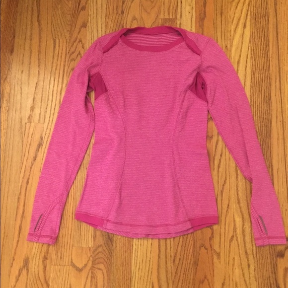 lululemon athletica Tops - Lululemon Base Runner Top Mini Check Pique Raspberry